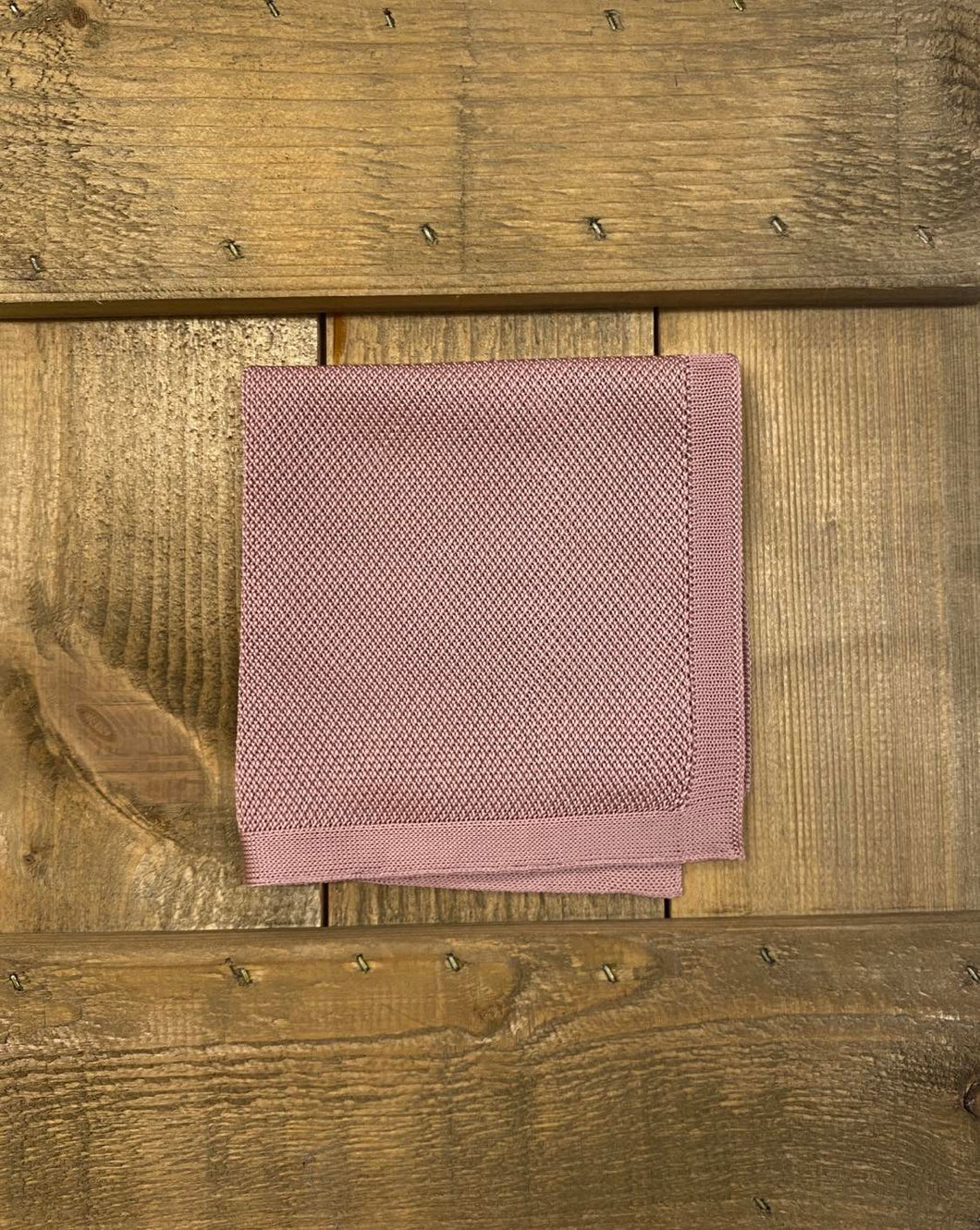 Dusky Pink Knitted Pocket Square