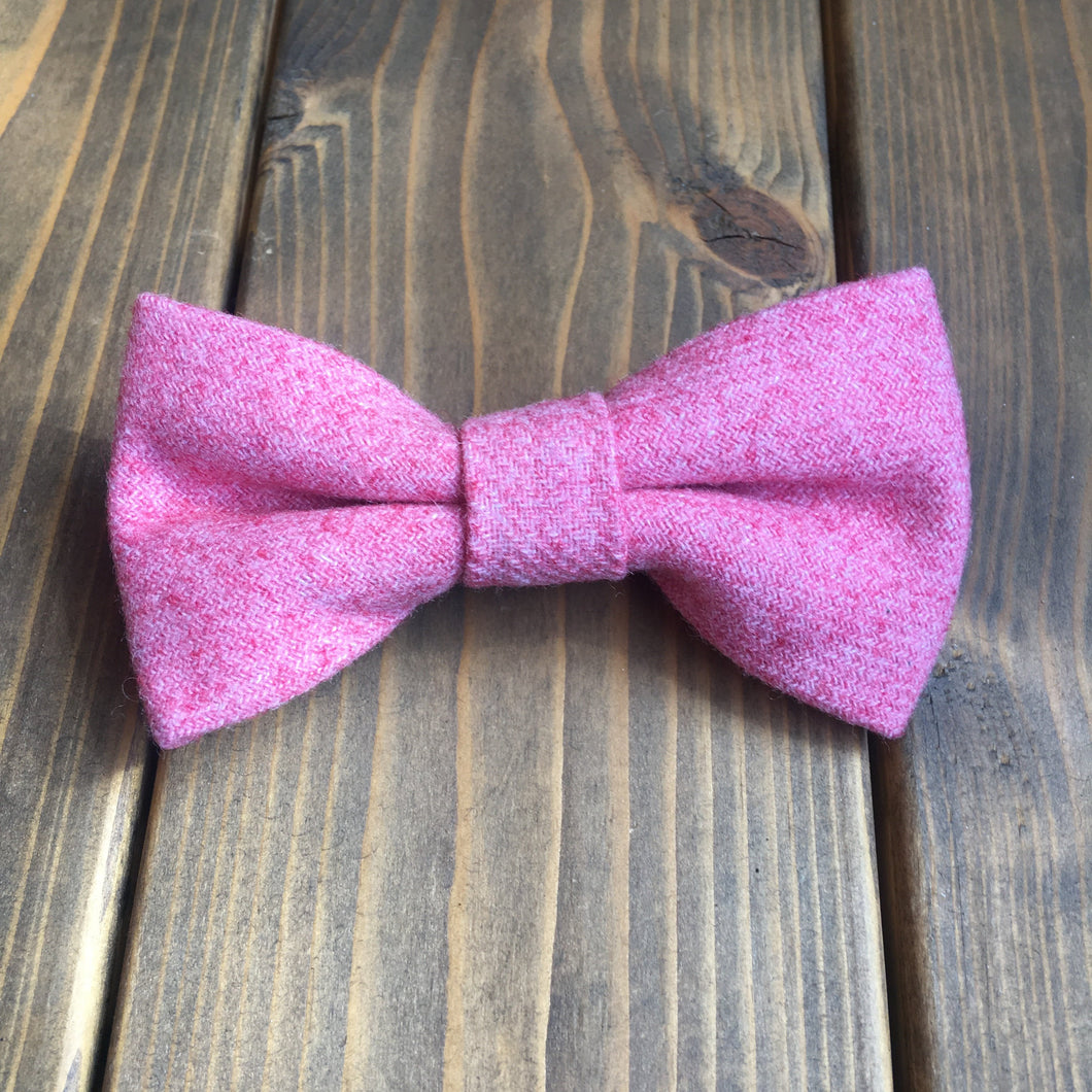 Junior Raspberry Pink Wool Bow Tie