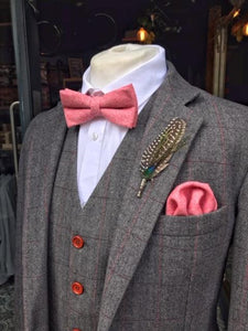 Raspberry Pink Wool Bow Tie