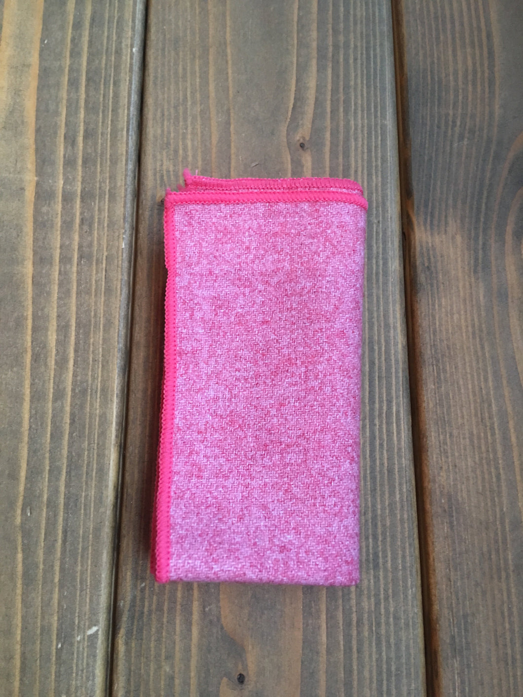 Raspberry Pink Wool Pocket Square