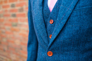 Southwold Blue Wool Waistcoat