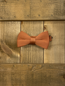 Rustic Orange Knitted Bow Tie