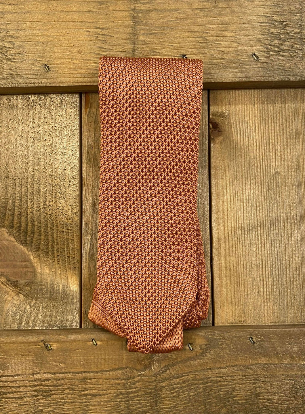 Rustic Orange Knitted Tie