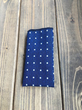 Load image into Gallery viewer, Navy Dot Cotton Pocket Square
