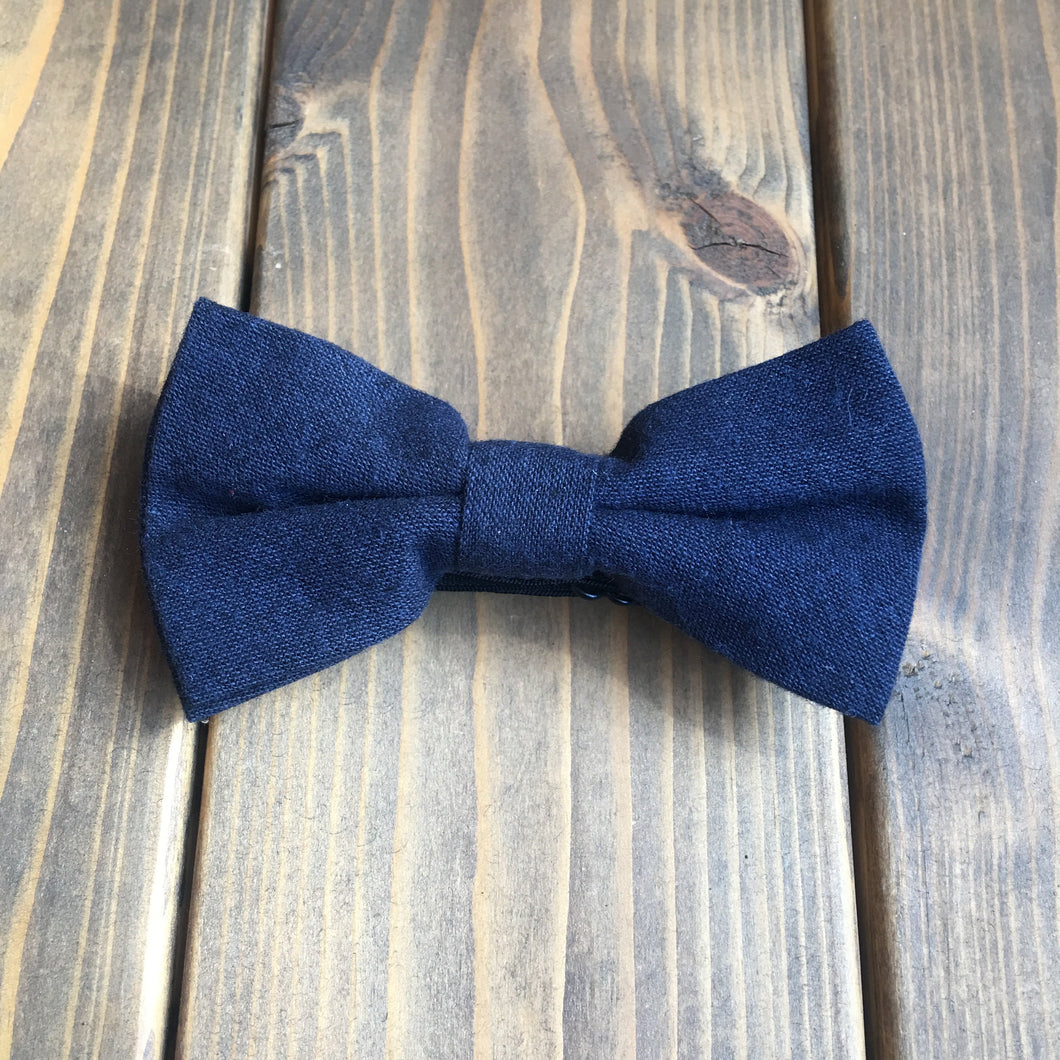 Junior Navy Cotton Bow Tie